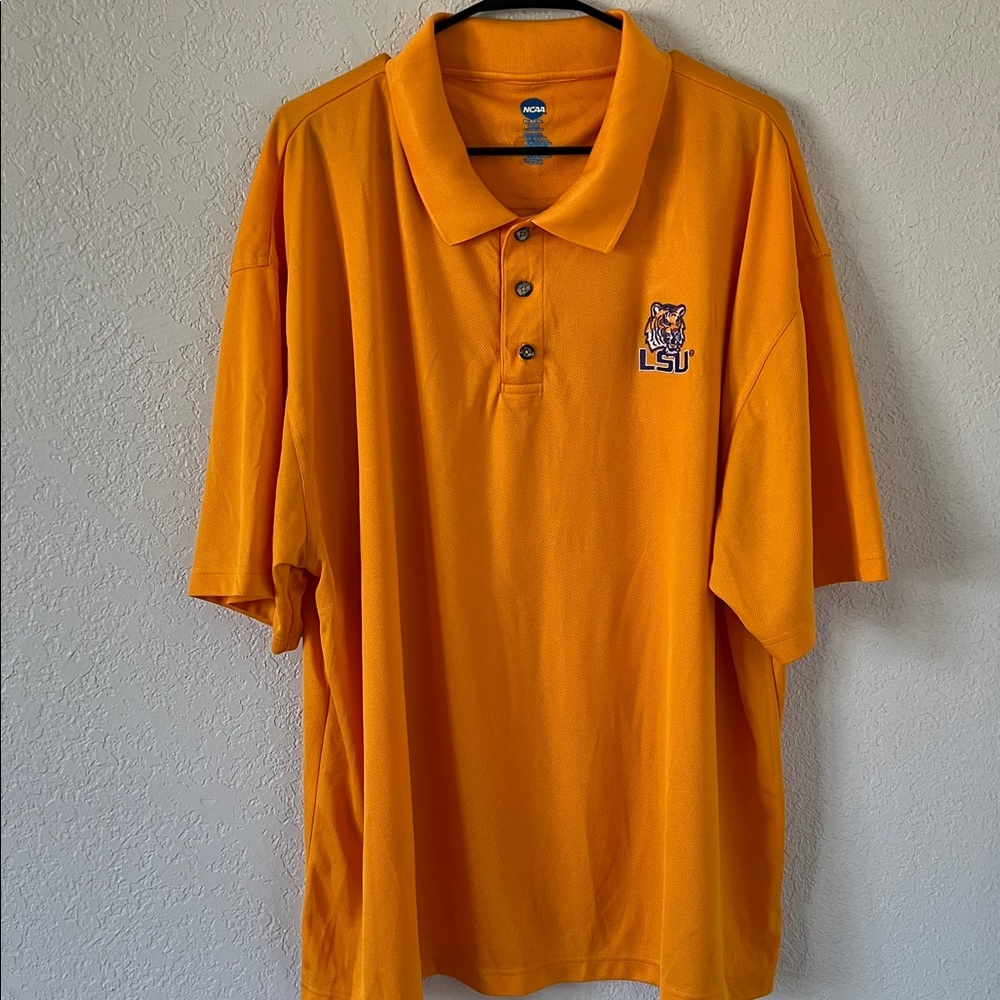 KA Inc LSU Tigers NCAA Polo Gold Men’s Short Sleeve Game Day Shirt